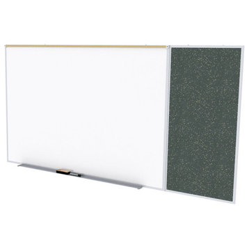 Ghent's Ceramic 4' x 12' Rubber Bulletin & Mag. Whiteboard C-Set in Speckled Tan