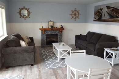Living room - coastal living room idea in Seattle