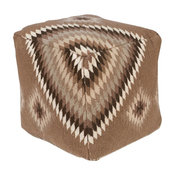 Southwestern/Lodge Surya Poufs Pouf/Ottoman, Brown, Square 18"