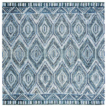 Safavieh Aspen Apn823F Bohemian Rug, Gray and Blue, 7'0"x7'0" Square