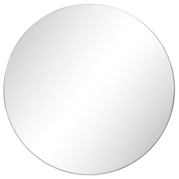 Bellvue Large Round Mirror - Shiny Steel