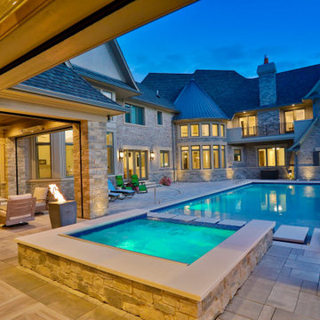 St. Charles Swimming Pool and Hot Tub with Floating Steps