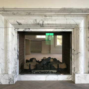 Hand Carved Calacatta Marble Fireplace Surround