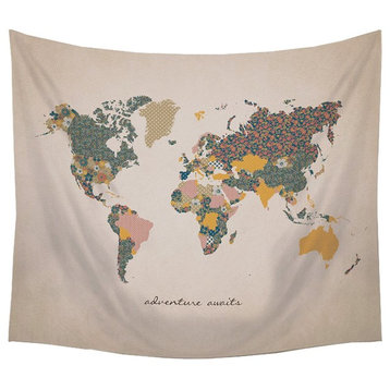 "Adventure Await" Map Wall Tapestry