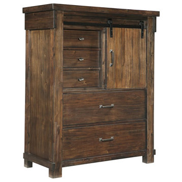 Ashley Furniture Lakeleigh 5 Drawer Door Chest in Brown