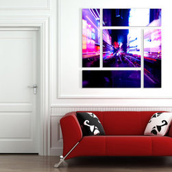 Night Street Abstract Wall Design - Artwork