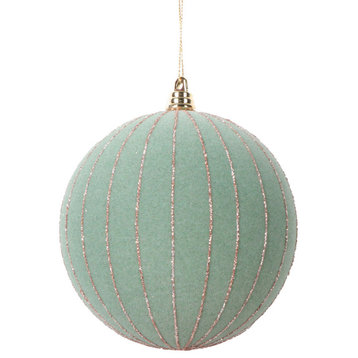 Vickerman 4.7" Light Green Round Ornament, 3 per bag.