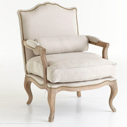Studded Lounge Armchair - Oatmeal - Armchairs And Accent Chairs