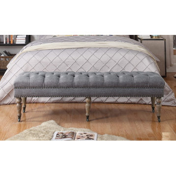 Walkerton Upholstered Bench, Gray
