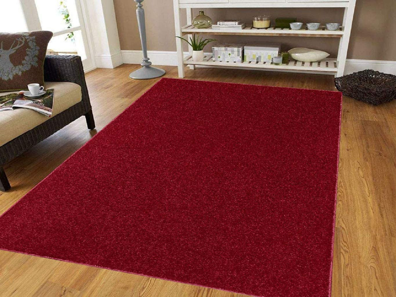 Starwars Collection Solid Color Area Rugs, Burgundy, 7' x 9 ...