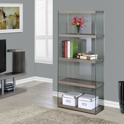 Vegas Open Concept Bookcases | Taupe Reclaimed-Look | modGSI - Bookcases