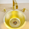Hammered Brass Bar Sink 14" Matte Brass with 2" drain