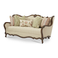 50 Most Por Victorian Wooden Sofas Couches For 2019 Houzz Michael Amini Aico Lavelle Melange Wood Trim Tufted Sofa Warm Brown 54815 Bisqu