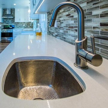 Close up - Dining Area Faucet and Special Design Textured Sink.
