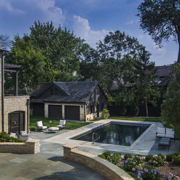 Stone Patio Overlooking Pool
