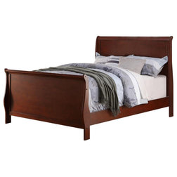 Transitional Sleigh Beds by Benzara, Woodland Imprts, The Urban Port