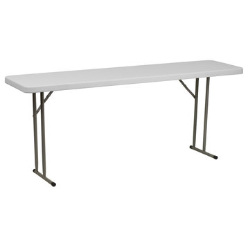 18"x72" Granite White Plastic Folding Training Table