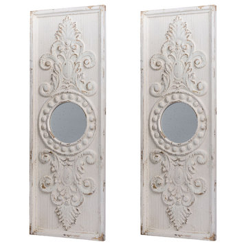 A&B Home Southern Living French Country Two Panel, Antique White Wall Decor, Set
