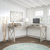 Bush Furniture Key West 60" L Shaped Desk With Desktop Organizers