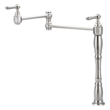 Americana Deck Mount Pot Filler, Pvd Brushed Nickel