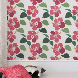 Hibiscus Allover Stencil Pattern - Products
