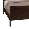 Traditional Style Wooden Full Size Bed With Curved Headboard, Brown