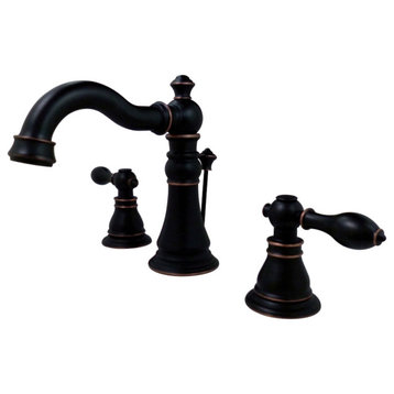 Fauceture Widespread Bathroom Faucet With Retail Pop-Up, Naples Bronze