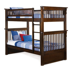 Colorado Twin over Twin Bunk Bed in Antique Walnut - Bunk Beds