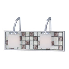 Quoizel 2-Light Vetreo Retro Bath Fixture, Polished Chrome