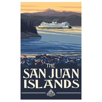 Paul A. Lanquist San Juan Islands Washington Ferry Art Print, 12"x18"