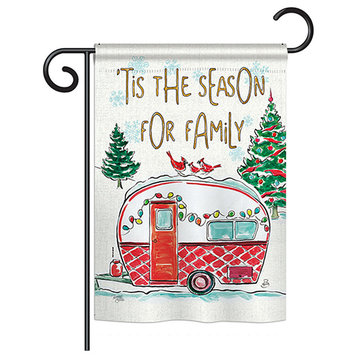 Season For Family Winter, Seasonal Garden Flag 13"x18.5"