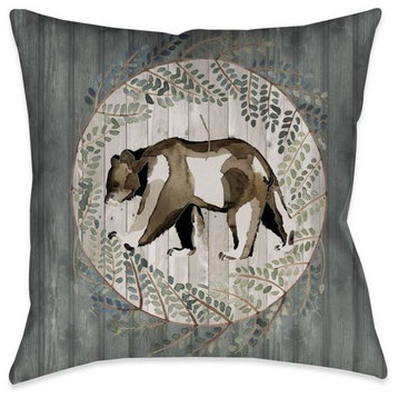 Woodland Bear Outdoor Decorative Pillow, 20"x20"