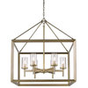 Smyth 6 Light Chandelier in White Gold with Clear Glass