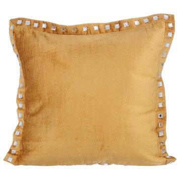 Gold Velvet Throw Pillows 20"x20" Couch Pillows, Gold Crystal Palace