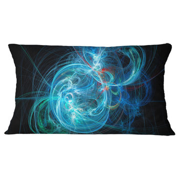 Blue Ball of Yarn Abstract Throw Pillow, 12"x20"