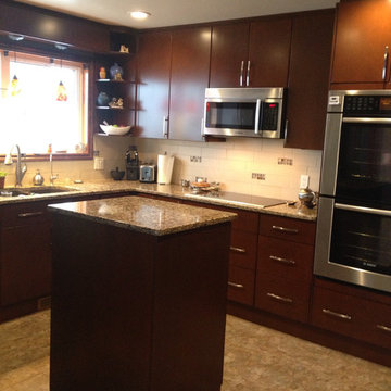 Contemporary Kitchen - Flat Maple Doors with Rounded Edges