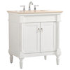 Elegant Decor Lexington 30" Solid Wood Single Bathroom Vanity in Antique White