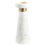 Zodax - Mannara 10" Tall Marble Pillar Candle Holder - Instantly add a touch of modern class to your space with this marble pillar candle holder. This beautiful candle holder is just the right size to serve as an accent piece anywhere in your home, including small spaces. Veins of different shades of gray marble give dimension to the smooth candle holder and make it easy to complement your existing decor, no matter your color palette. Use this marble candle holder as a functional item to display a candle that coordinates with your space, or show off the artistry by letting it stand on its own as a decorative piece.