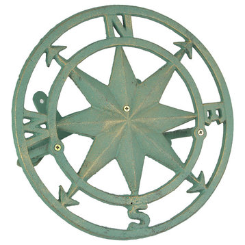 Cast Iron Compass Wall Mounted Decorative Hanging Garden Hose Holder