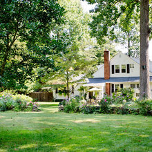 divide back yard w rock wall
