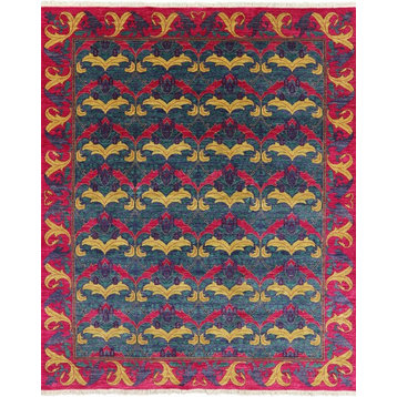 Art Deco Collection Oriental 8'x10' Hand Knotted Wool Rug, MC249