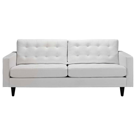 Empress Bonded Leather Sofa, White