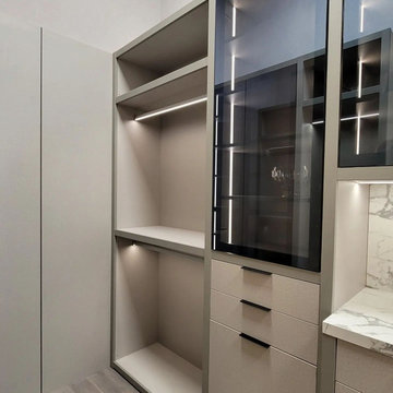 Miami Custom Design High-End Closet with Glass Doors and LED Lights