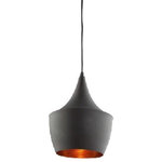 ArtCraft - ArtCraft JA801 Connecticut - 9" One Light Pendant - The Connecticut Collection by Jo Alcorn, features matt black metal outer shades, with reflective copper interiors..  Canopy Included: TRUE  Shade Included: TRUE  Canopy Diameter: 5.00  Dimable: TRUE  Warranty: Limited Lifetime Warranty  Room Location: Kitchen/BarConnecticut 12" One Light Pendant Matt Black/Copper Matt Black Metal Shade *UL Approved: YES *Energy Star Qualified: n/a  *ADA Certified: n/a  *Number of Lights: Lamp: 1-*Wattage:100w Medium Base bulb(s) *Bulb Included:No *Bulb Type:Medium Base *Finish Type:Matt Black/Copper