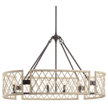 Kichler 52078 Oana 40"W Linear Chandelier - White Washed Wood