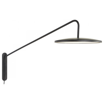 Dot Wall Sconce With Plug, Articulating, LED, Matte Black, 28"H
