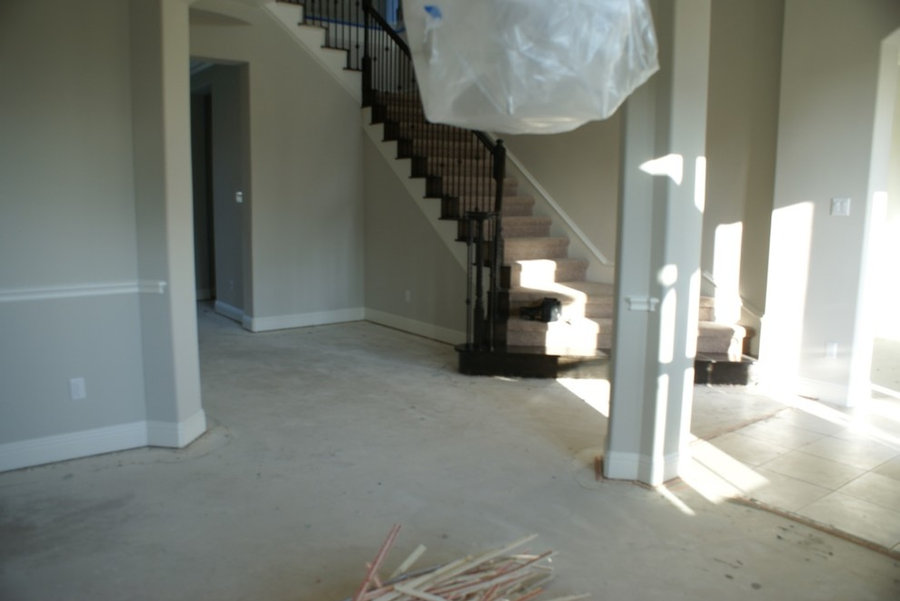 Glass tile, Engineered wood and stacked stone