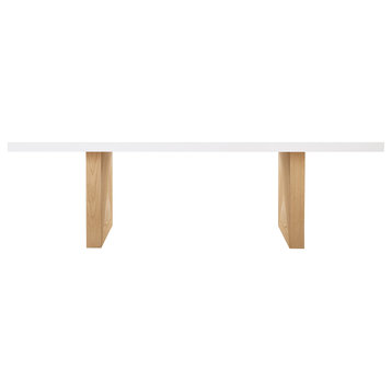 Madeline White Gloss and Natural Ash Dining Table