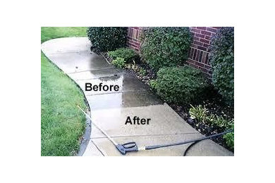 Before & After Sidewalk Cleaning in Attleboro, MA