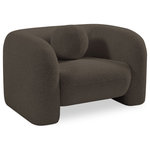 Meridian Furniture - Emory Boucle Fabric Upholstered Upholstered Chair, Brown - The Emory Chair draped in the rich brown boucle fabric is a sight to behold. Its captivating elegance is matched only by its comfort, making it the epitome of style and relaxation. The texture of the fabric adds depth and dimension to the chair, making it a stunning addition to any room. With its sleek design and cozy feel, the Emory Chair is the perfect place to unwind and indulge in a moment of pure luxury.